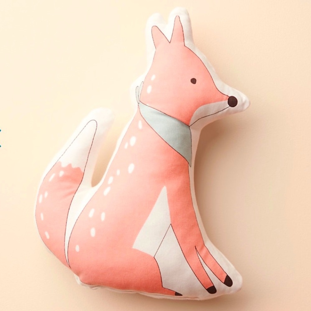 NWT. Lauren Conrad little co. Animal canvas fox-Shaped pillow.